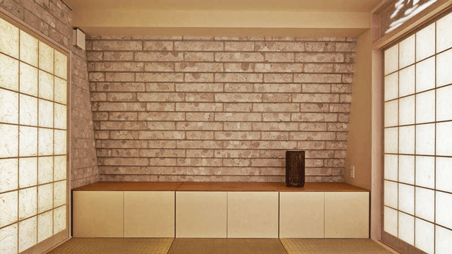 オリジナルのブロック素材を活用した和室の事例写真